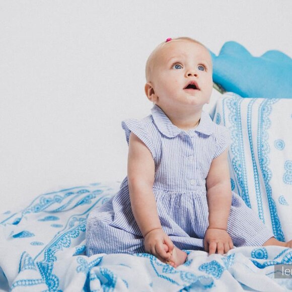 NWT Lenny Lamb Blanket Blue Lace - Picture 3 of 5